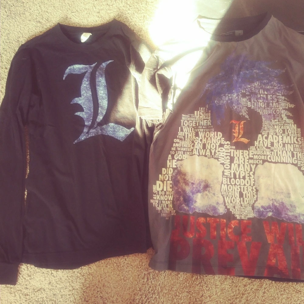 2pc L Death Note Shirts & Bracelet